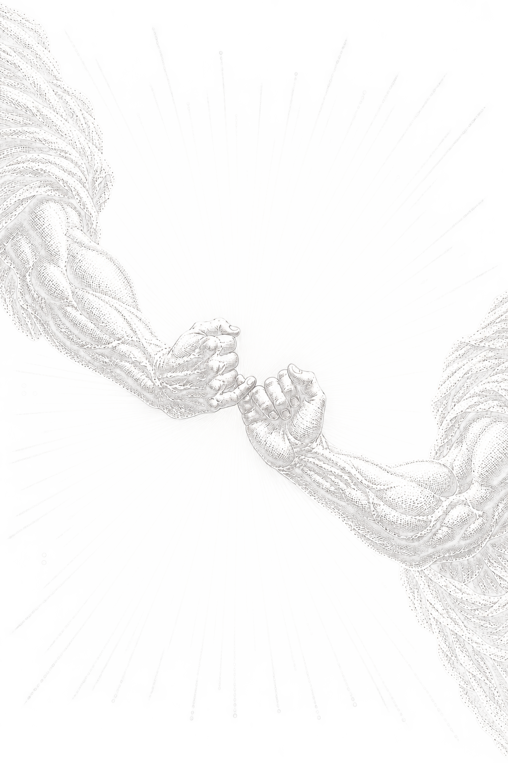 Two classical arms locking little fingers in a pinky promise